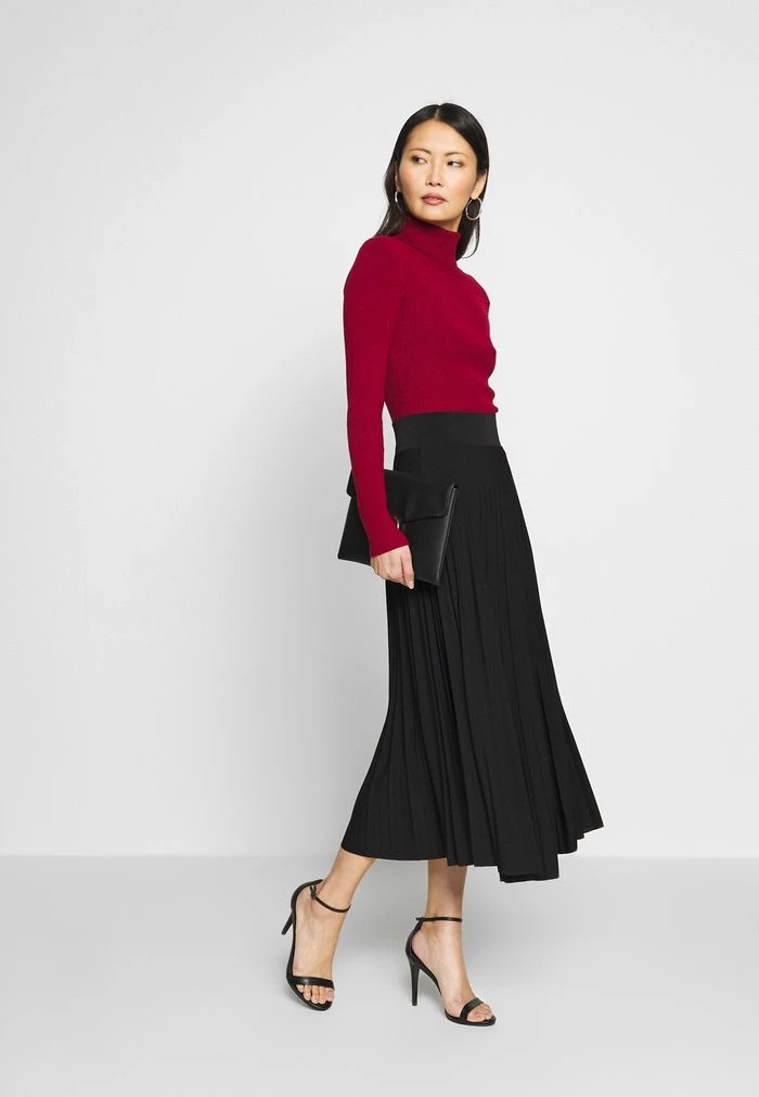 Jupe ANNA FIELD Anna Field Plisse A-line Midi Skirt Noir Femme | LEU-8581203